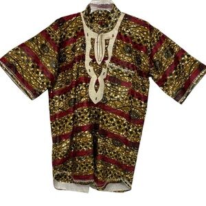 Tribal Print Dashiki men made in Kenya. NEW